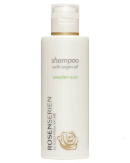 Rosenserien økologiske Shampoo med arganolie god ved hovedbunden alle hårtyper vegansk bæredygtigt giver glans til hår Rosenserien økologiske Shampoo med arganolie god ved hovedbunden alle hårtyper vegansk bæredygtigt giver glans til hår