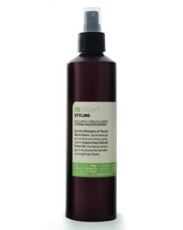 STYLING_ECOSPRAY STRONG Insight Styling Strong Hold Ecospray hårspray hårlak miljøvenlig vegansk 96% naturlig hårspray hårlak stylingspray