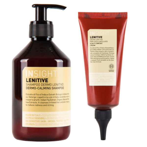 Tør hovedbund INsight Lenitive-Shampoo til sart hovedbund hvidbelagt fugtgivende til kløende hovedbund irriteret hovedbund Lenitive scalp cream tilbud