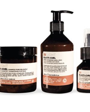 Gurly Girl INsight elasti curl tilbudspakke Shampoo Hårcreme conditioner genopbyggende plejende hårolie styling