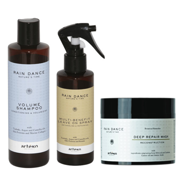 Artego Volume sæt til fint hår Artego mask deep repair mask artego volume shampoo Artego Multi Benefit Leave in Spray conditioner- Hårbalsam dry hair mask booster mask